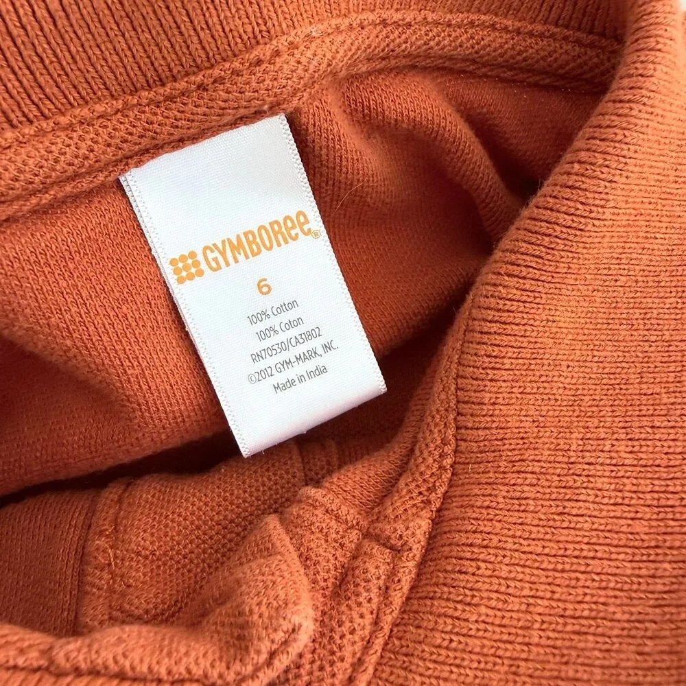 Gymboree Boy's 6 Dinosaur Dino Orange Fall Collared Polo Shirt 100% Cotton 2012
